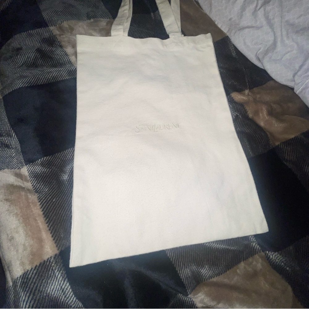Saint Laurent ToteBag Designer Accessory Collectible 17×13 Inches Cream - Picture 4 of 14